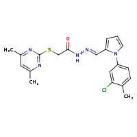 N'-[(E)-[1-(3-chloro-4-methylphenyl)pyrrol-2-yl]methylidene]-2-[(4,6-dimethylpyrimidin-2-yl)sulfanyl]acetohydrazide