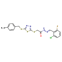 N'-[(E)-(2-chloro-6-fluorophenyl)methylidene]-2-[(5-{[(4-methylphenyl)methyl]sulfanyl}-1,3,4-thiadiazol-2-yl)sulfanyl]acetohydrazide