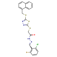 N'-[(E)-(2-chloro-6-fluorophenyl)methylidene]-2-({5-[(naphthalen-1-ylmethyl)sulfanyl]-1,3,4-thiadiazol-2-yl}sulfanyl)acetohydrazide