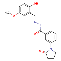 N'-[(E)-(2-hydroxy-5-methoxyphenyl)methylidene]-3-(2-oxopyrrolidin-1-yl)benzohydrazide