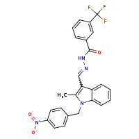 N'-[(E)-{2-methyl-1-[(4-nitrophenyl)methyl]indol-3-yl}methylidene]-3-(trifluoromethyl)benzohydrazide