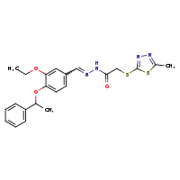 N'-[(E)-[3-ethoxy-4-(1-phenylethoxy)phenyl]methylidene]-2-[(5-methyl-1,3,4-thiadiazol-2-yl)sulfanyl]acetohydrazide