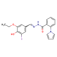 N'-[(E)-(3-ethoxy-4-hydroxy-5-iodophenyl)methylidene]-2-(pyrrol-1-yl)benzohydrazide