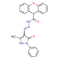 N'-[(E)-(3-methyl-5-oxo-1-phenyl-2H-pyrazol-4-yl)methylidene]-9H-xanthene-9-carbohydrazide