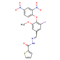 N'-[(E)-[4-(2,4-dinitrophenoxy)-3-iodo-5-methoxyphenyl]methylidene]thiophene-2-carbohydrazide