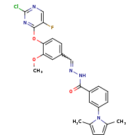 N'-[(E)-{4-[(2-chloro-5-fluoropyrimidin-4-yl)oxy]-3-methoxyphenyl}methylidene]-3-(2,5-dimethylpyrrol-1-yl)benzohydrazide