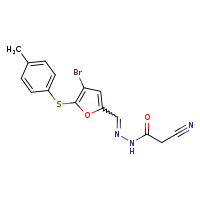 N'-[(E)-{4-bromo-5-[(4-methylphenyl)sulfanyl]furan-2-yl}methylidene]-2-cyanoacetohydrazide