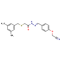 N'-[(E)-[4-(cyanomethoxy)phenyl]methylidene]-2-{[(3,5-dimethylphenyl)methyl]sulfanyl}acetohydrazide