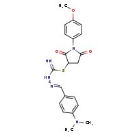 N-[(E)-{[4-(dimethylamino)phenyl]methylidene}amino]-1-{[1-(4-methoxyphenyl)-2,5-dioxopyrrolidin-3-yl]sulfanyl}methanimidamide