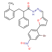 N'-[(E)-[5-(2-bromo-4-nitrophenyl)furan-2-yl]methylidene]-3-(2-methylphenyl)-2-phenylpropanehydrazide