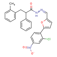 N'-[(E)-[5-(2-chloro-4-nitrophenyl)furan-2-yl]methylidene]-3-(2-methylphenyl)-2-phenylpropanehydrazide