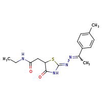 N-ethyl-2-[(2E)-2-[(2E)-2-[1-(4-methylphenyl)ethylidene]hydrazin-1-ylidene]-4-oxo-1,3-thiazolidin-5-yl]acetamide