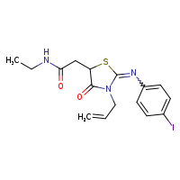 N-ethyl-2-[(2Z)-2-[(4-iodophenyl)imino]-4-oxo-3-(prop-2-en-1-yl)-1,3-thiazolidin-5-yl]acetamide