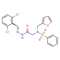 N-({N'-[(E)-(2,6-dichlorophenyl)methylidene]hydrazinecarbonyl}methyl)-N-(furan-2-ylmethyl)benzenesulfonamide
