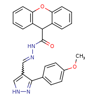 N'-[(Z)-[3-(4-methoxyphenyl)-1H-pyrazol-4-yl]methylidene]-9H-xanthene-9-carbohydrazide