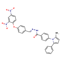 N'-[(Z)-[4-(2,4-dinitrophenoxy)phenyl]methylidene]-4-(2-methyl-5-phenylpyrrol-1-yl)benzohydrazide