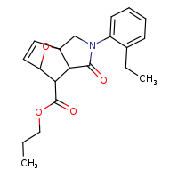 propyl 3-(2-ethylphenyl)-4-oxo-10-oxa-3-azatricyclo[5.2.1.0¹,?]dec-8-ene-6-carboxylate