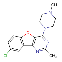 12-chloro-4-methyl-6-(4-methylpiperazin-1-yl)-8-oxa-3,5-diazatricyclo[7.4.0.0²,?]trideca-1(9),2(7),3,5,10,12-hexaene