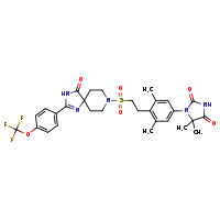 1-[3,5-dimethyl-4-(2-{4-oxo-2-[4-(trifluoromethoxy)phenyl]-1,3,8-triazaspiro[4.5]dec-1-en-8-ylsulfonyl}ethyl)phenyl]-5,5-dimethylimidazolidine-2,4-dione