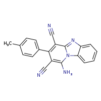 13-amino-11-(4-methylphenyl)-1,8-diazatricyclo[7.4.0.0²,?]trideca-2,4,6,8,10,12-hexaene-10,12-dicarbonitrile