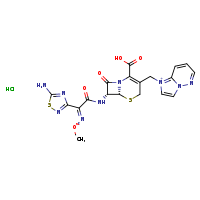 1-{[(6R,7R)-7-[(2E)-2-(5-amino-1,2,4-thiadiazol-3-yl)-2-(methoxyimino)acetamido]-2-carboxy-8-oxo-5-thia-1-azabicyclo[4.2.0]oct-2-en-3-yl]methyl}imidazo[1,2-b]pyridazin-1-ium hydrochloride
