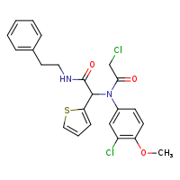 2-[2-chloro-N-(3-chloro-4-methoxyphenyl)acetamido]-N-(2-phenylethyl)-2-(thiophen-2-yl)acetamide