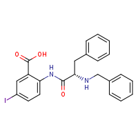 2-[(2S)-2-(benzylamino)-3-phenylpropanamido]-5-iodobenzoic acid