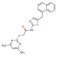 2-[(4,6-dimethylpyrimidin-2-yl)sulfanyl]-N-[5-(naphthalen-1-ylmethyl)-1,3-thiazol-2-yl]acetamide