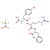 (2R)-5-carbamimidamido-N-[(1R)-1-carbamoyl-2-phenylethyl]-2-[(2R)-2-acetamido-3-(4-hydroxyphenyl)propanamido]pentanamide; trifluoroacetic acid
