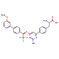 (2S)-2-amino-3-(4-{2-amino-6-[(1R)-2,2,2-trifluoro-1-{3'-methoxy-[1,1'-biphenyl]-4-yl}ethoxy]pyrimidin-4-yl}phenyl)propanoic acid