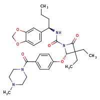 (2S)-N-[(1R)-1-(2H-1,3-benzodioxol-5-yl)butyl]-3,3-diethyl-2-[4-(4-methylpiperazine-1-carbonyl)phenoxy]-4-oxoazetidine-1-carboxamide