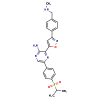 3-(3-{4-[(methylamino)methyl]phenyl}-1,2-oxazol-5-yl)-5-[4-(propane-2-sulfonyl)phenyl]pyrazin-2-amine