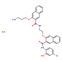 3-(3-aminopropoxy)-N-[2-({3-[(4-chloro-2-hydroxyphenyl)carbamoyl]naphthalen-2-yl}oxy)ethyl]naphthalene-2-carboxamide hydrochloride