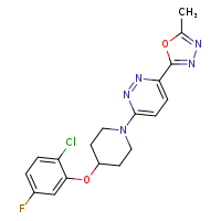 3-[4-(2-chloro-5-fluorophenoxy)piperidin-1-yl]-6-(5-methyl-1,3,4-oxadiazol-2-yl)pyridazine
