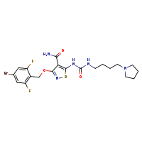 3-[(4-bromo-2,6-difluorophenyl)methoxy]-5-({[4-(pyrrolidin-1-yl)butyl]carbamoyl}amino)-1,2-thiazole-4-carboxamide
