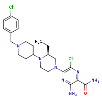 3-amino-6-chloro-5-[(3S)-4-{1-[(4-chlorophenyl)methyl]piperidin-4-yl}-3-ethylpiperazin-1-yl]pyrazine-2-carboxamide