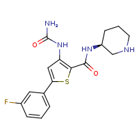 3-(carbamoylamino)-5-(3-fluorophenyl)-N-[(3S)-piperidin-3-yl]thiophene-2-carboxamide