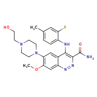 4-[(2-fluoro-4-methylphenyl)amino]-6-[4-(2-hydroxyethyl)piperazin-1-yl]-7-methoxycinnoline-3-carboxamide