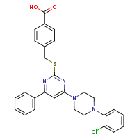 4-[({4-[4-(2-chlorophenyl)piperazin-1-yl]-6-phenylpyrimidin-2-yl}sulfanyl)methyl]benzoic acid