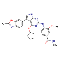 4-{[4-(cyclopentyloxy)-5-(2-methyl-1,3-benzoxazol-6-yl)-7H-pyrrolo[2,3-d]pyrimidin-2-yl]amino}-3-methoxy-N-methylbenzamide
