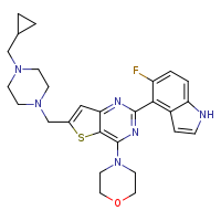 4-(6-{[4-(cyclopropylmethyl)piperazin-1-yl]methyl}-4-(morpholin-4-yl)thieno[3,2-d]pyrimidin-2-yl)-5-fluoro-1H-indole