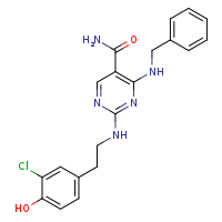 4-(benzylamino)-2-{[2-(3-chloro-4-hydroxyphenyl)ethyl]amino}pyrimidine-5-carboxamide
