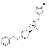 5-({[(1R,2S)-2-[4-(benzyloxy)phenyl]cyclopropyl]amino}methyl)-1,3,4-oxadiazol-2-amine