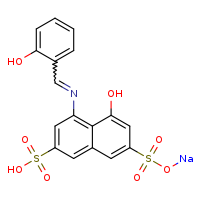 5-hydroxy-4-[(E)-[(2-hydroxyphenyl)methylidene]amino]-7-(sodiooxysulfonyl)naphthalene-2-sulfonic acid