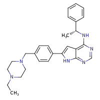 6-{4-[(4-ethylpiperazin-1-yl)methyl]phenyl}-N-[(1R)-1-phenylethyl]-7H-pyrrolo[2,3-d]pyrimidin-4-amine