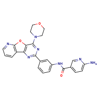6-amino-N-{3-[6-(morpholin-4-yl)-8-oxa-3,5,10-triazatricyclo[7.4.0.0²,?]trideca-1(9),2(7),3,5,10,12-hexaen-4-yl]phenyl}pyridine-3-carboxamide