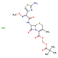 {7-[(2Z)-2-(2-amino-1,3-thiazol-4-yl)-2-(methoxyimino)acetamido]-3-methyl-8-oxo-5-thia-1-azabicyclo[4.2.0]oct-2-ene-2-carbonyloxy}methyl 2,2-dimethylpropanoate hydrochloride