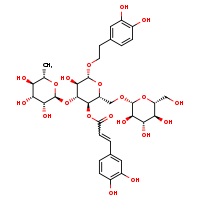(2R,3R,4R,5R,6R)-6-[2-(3,4-dihydroxyphenyl)ethoxy]-5-hydroxy-2-({[(2R,3R,4S,5S,6R)-3,4,5-trihydroxy-6-(hydroxymethyl)oxan-2-yl]oxy}methyl)-4-{[(2S,3R,4R,5R,6S)-3,4,5-trihydroxy-6-methyloxan-2-yl]oxy}oxan-3-yl (2E)-3-(3,4-dihydroxyphenyl)prop-2-enoate