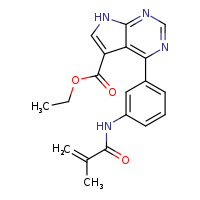 ethyl 4-[3-(2-methylprop-2-enamido)phenyl]-7H-pyrrolo[2,3-d]pyrimidine-5-carboxylate