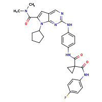 N1-(4-{[7-cyclopentyl-6-(dimethylcarbamoyl)pyrrolo[2,3-d]pyrimidin-2-yl]amino}phenyl)-N'1-(4-fluorophenyl)cyclopropane-1,1-dicarboxamide